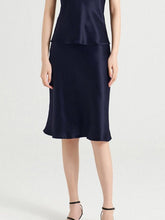 Elegante 100% Mulberry 22 Falda de seda recta de la rodilla de mamá
